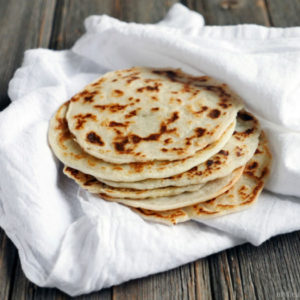 3-ingredient Paleo Naan by Ashley of MyHeartBeets.com - use this as a flatbread, tortilla, or crepe!!