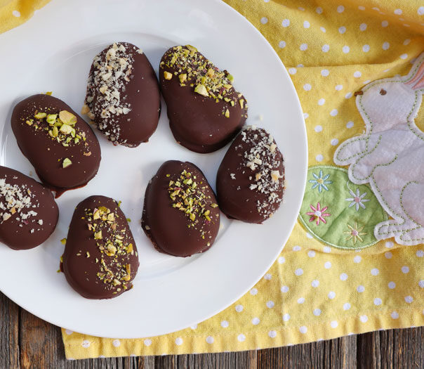 Chocolate Covered Cashew Butter Easter Egg Candy by Ashley of MyHeartBeets.com