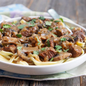 Paleo Beef Stroganoff by Ashley of MyHeartBeets.com